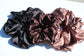 Oversized Natural multi color satin scrunchy set