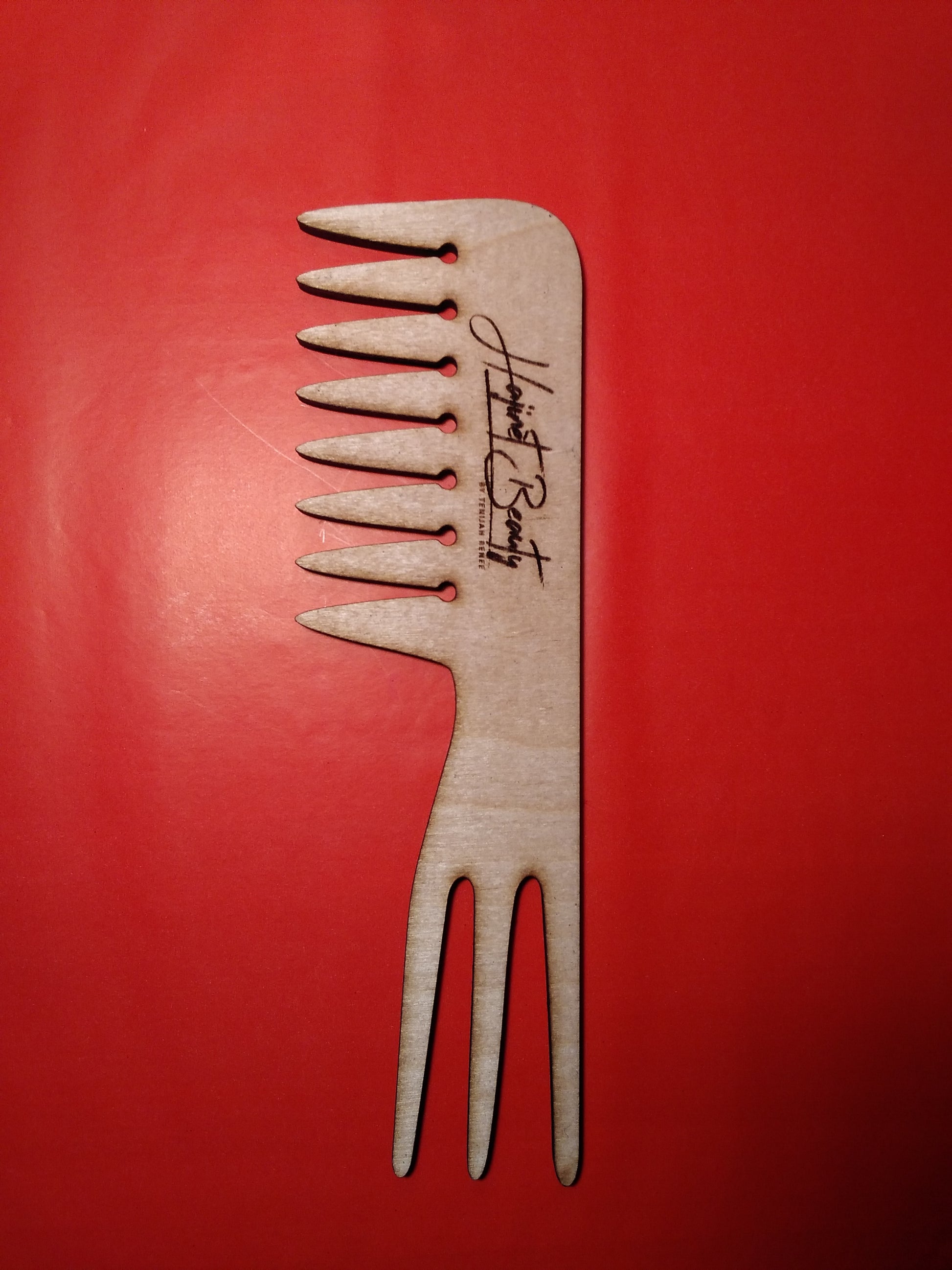 Wide Tooth & Afro Pick Wooden Comb