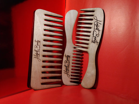 Detangling Wooden Wide Tooth Comb set